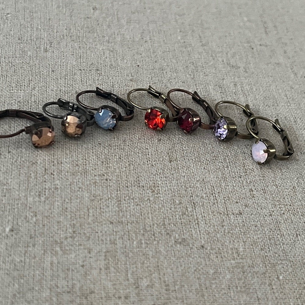 New Swarovski Round Crystal Earrings